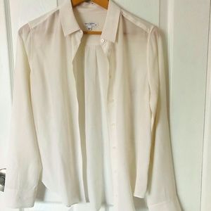 White Sheer Button Up Blouse